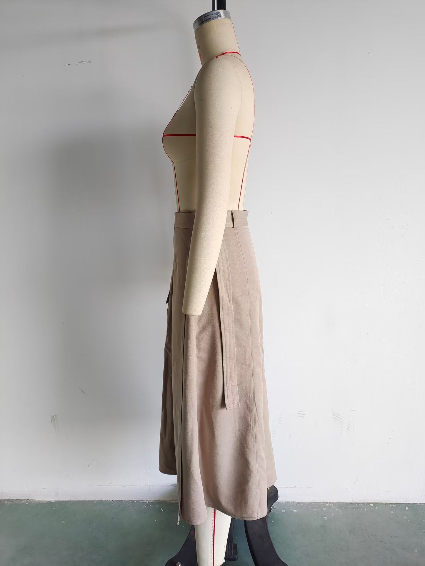 Robe mi-longue amincissante pour femme, vêtements de printemps, vêtements de travail, jupe trapèze, jupe artistique pour femme