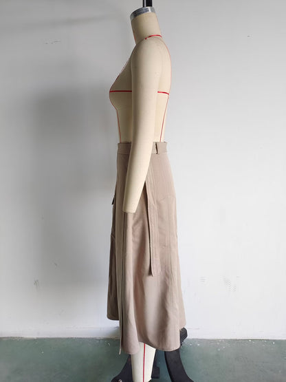 Robe mi-longue amincissante pour femme, vêtements de printemps, vêtements de travail, jupe trapèze, jupe artistique pour femme