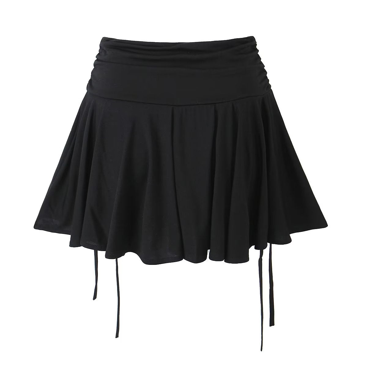 Pure Sweet Spicy Lace up Side Skirt Niche Vitality Low Waist Pleated Skirt Women