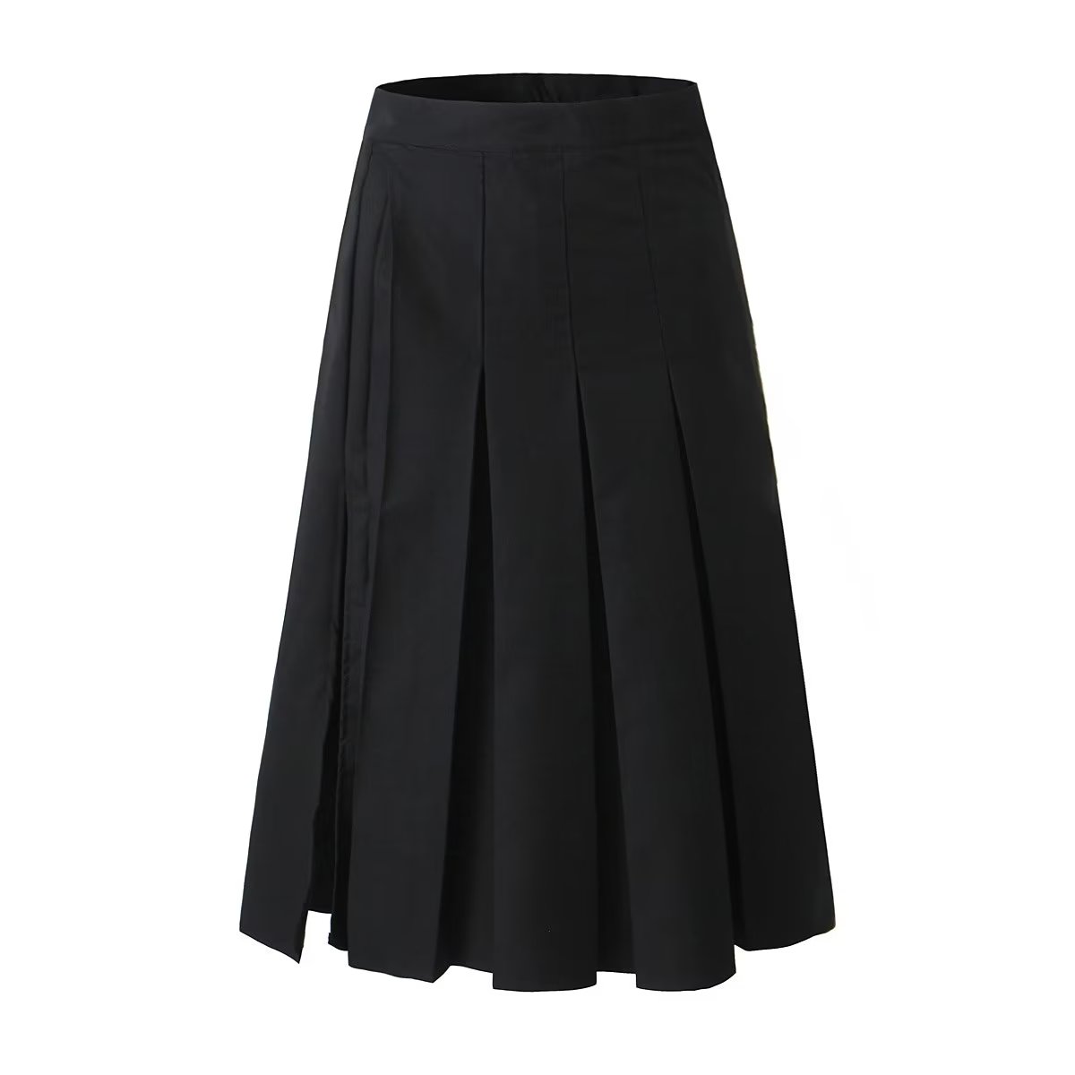 Spring Summer Autumn Black High Waist A line Skirt Summer Gray Pleated Long Skirt Women