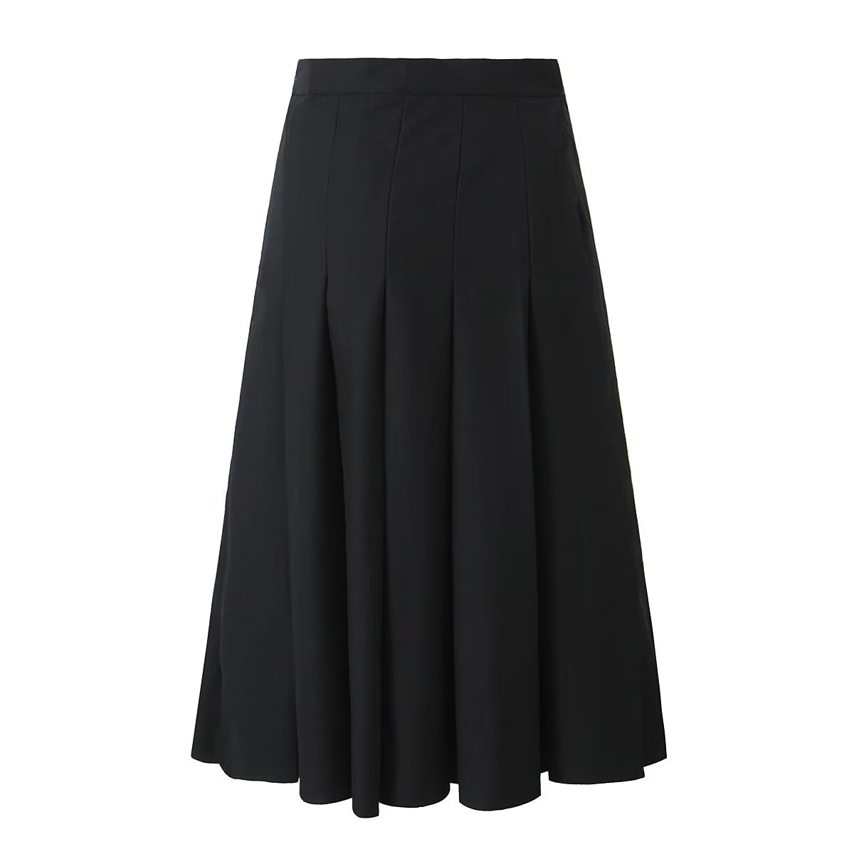 Spring Summer Autumn Black High Waist A line Skirt Summer Gray Pleated Long Skirt Women