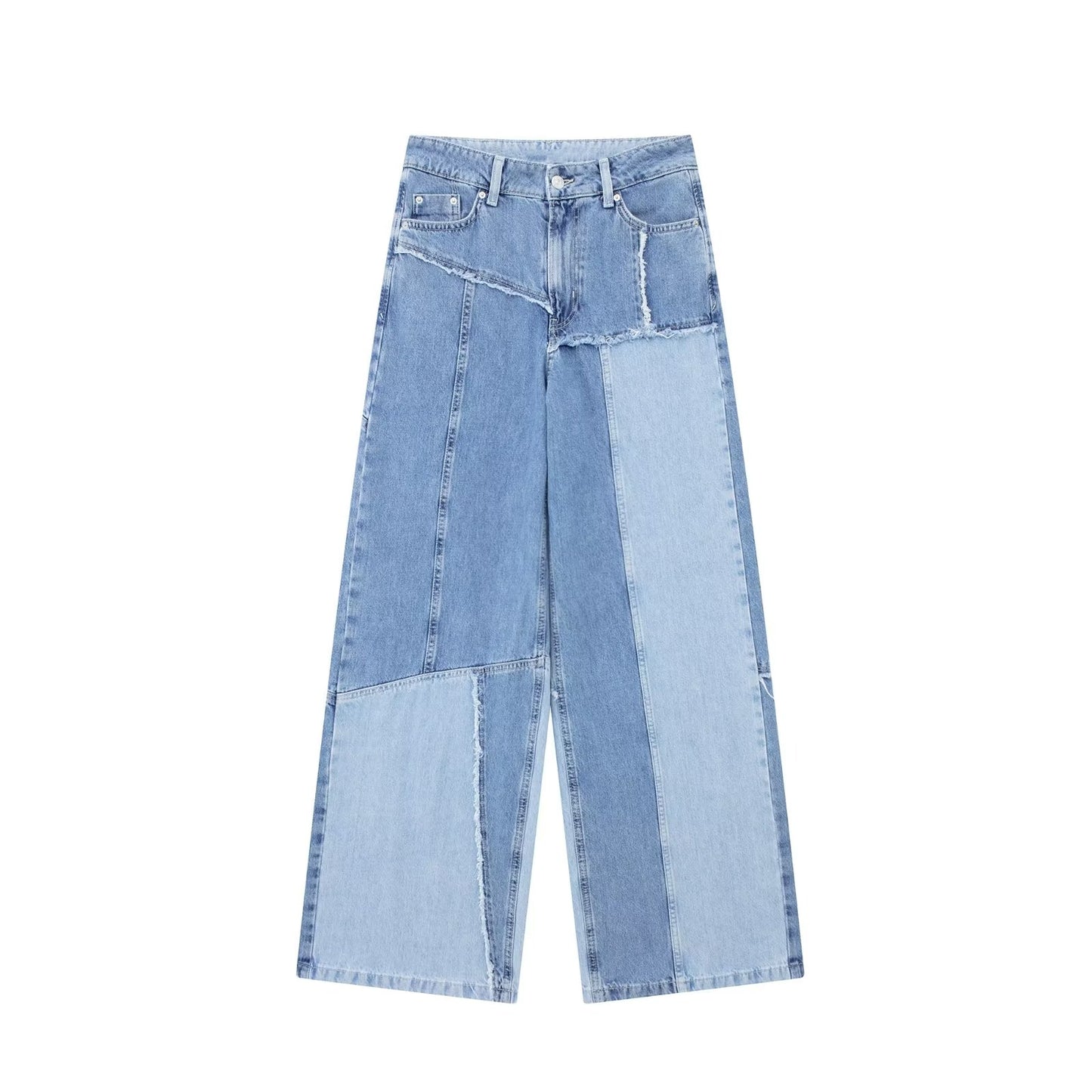 Jeans taille haute pour femmes Street pour femmes Pantalons à jambe droite Tide