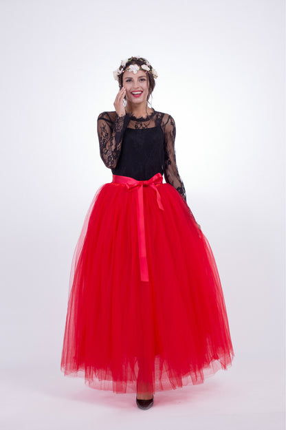 7 Lagen 100cm Tutu Rock Ballkleid Netzrock Mop Kleid