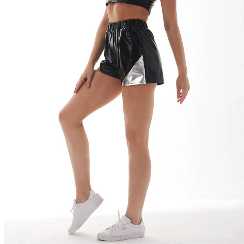 Pants Loose Pockets Elastic Waist Shorts Women Base Leather Pants Sexy Women Pants