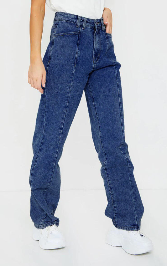 Vêtements pour femmes taille haute ample droit pantalon en jean tombant papa pantalon sarouel fuselé baskets sexy pantalon