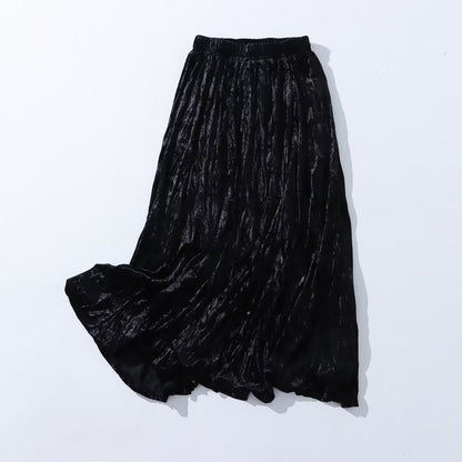 Autumn Casual Simple Skirt Fashionable Stylish Women Skirt High Waist Velvet Skirt A Line Skirt