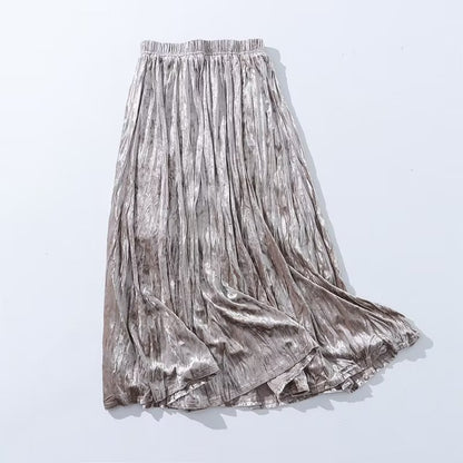 Autumn Casual Simple Skirt Fashionable Stylish Women Skirt High Waist Velvet Skirt A Line Skirt