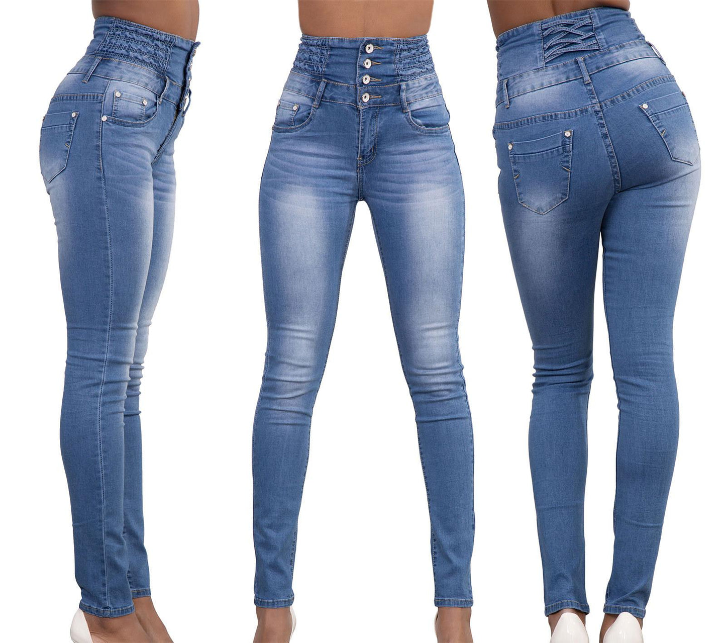 Popular Autumn Winter Women's Sexy High Waist Slim Fit Elastic Skinny Jeans