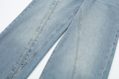 Vêtements pour femmes Pantalon français à double épaisseur Pantalon en denim à jambe large