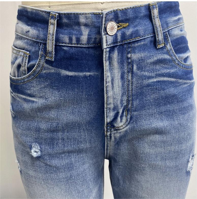 Ripped Washed Wide Leg Jeans Women Spring Autumn Bootcut Pants Trend Scrape