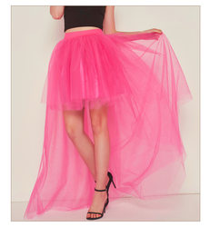 Sexy Irregular Asymmetric Tulle Skirt Solid Color Gauze Skirt Front Short Back Long Pettiskirt