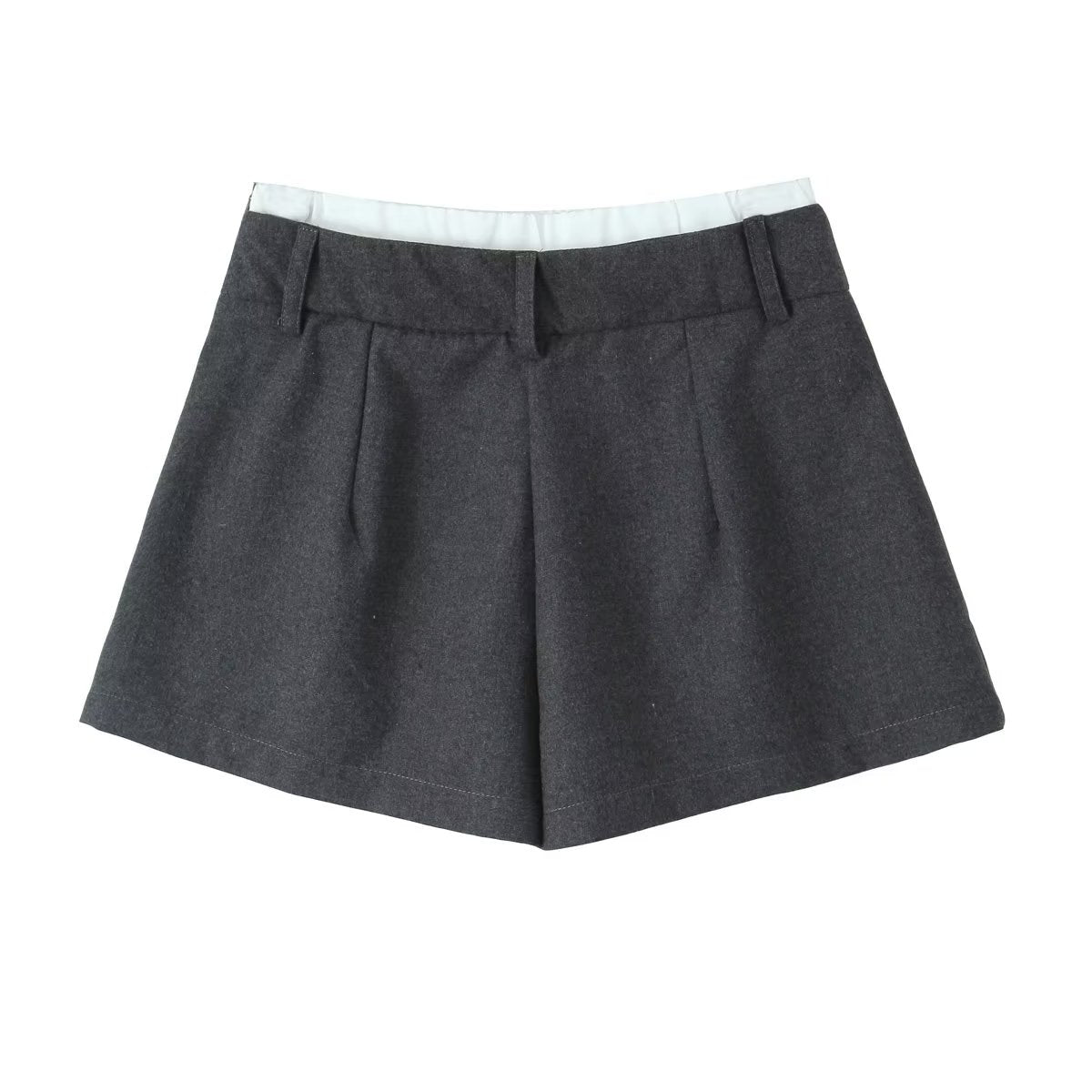 Winter Doppellagige Taille Weit Plissee Culottes Damen Shorts Rock