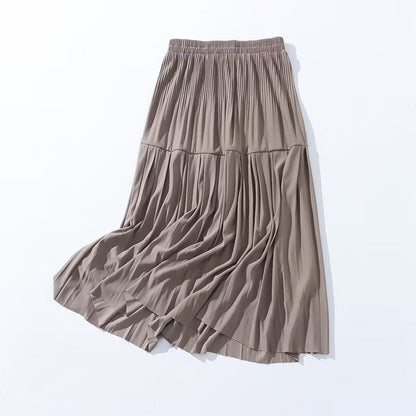 Autumn Casual Simple Skirt Fashionable Stylish Women Skirt High Waist Stitching A line Skirt