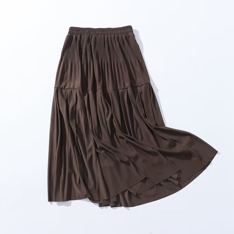 Autumn Casual Simple Skirt Fashionable Stylish Women Skirt High Waist Stitching A line Skirt