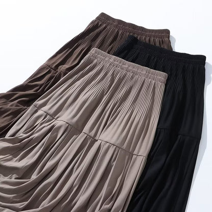 Autumn Casual Simple Skirt Fashionable Stylish Women Skirt High Waist Stitching A line Skirt