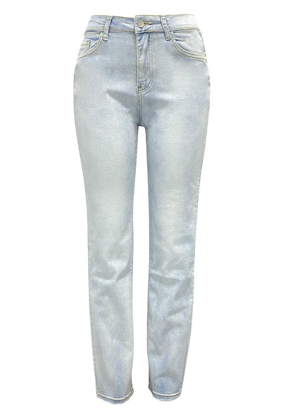 Printemps Automne Taille Haute Couleur Claire Jeans Femmes Élégant Bureau Minceur Pantalon Droit Pantalon