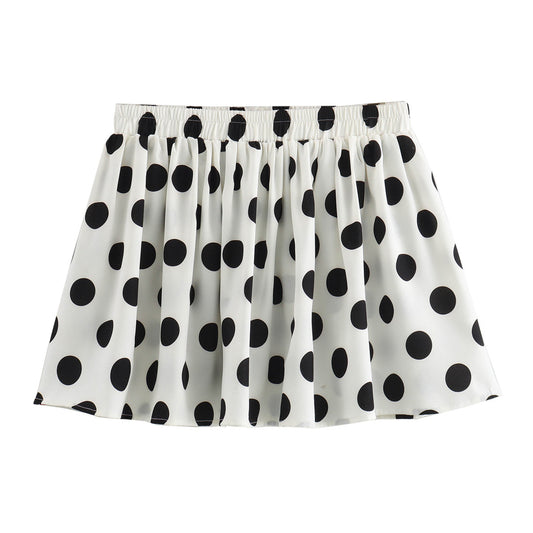 Short d'été ample à pois pour femme, taille élastique, décontracté