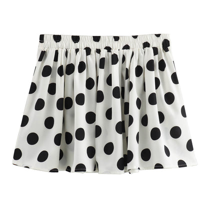 Sommer Frauen Elastische Taille Lose Beiläufige Poled Dot Shorts