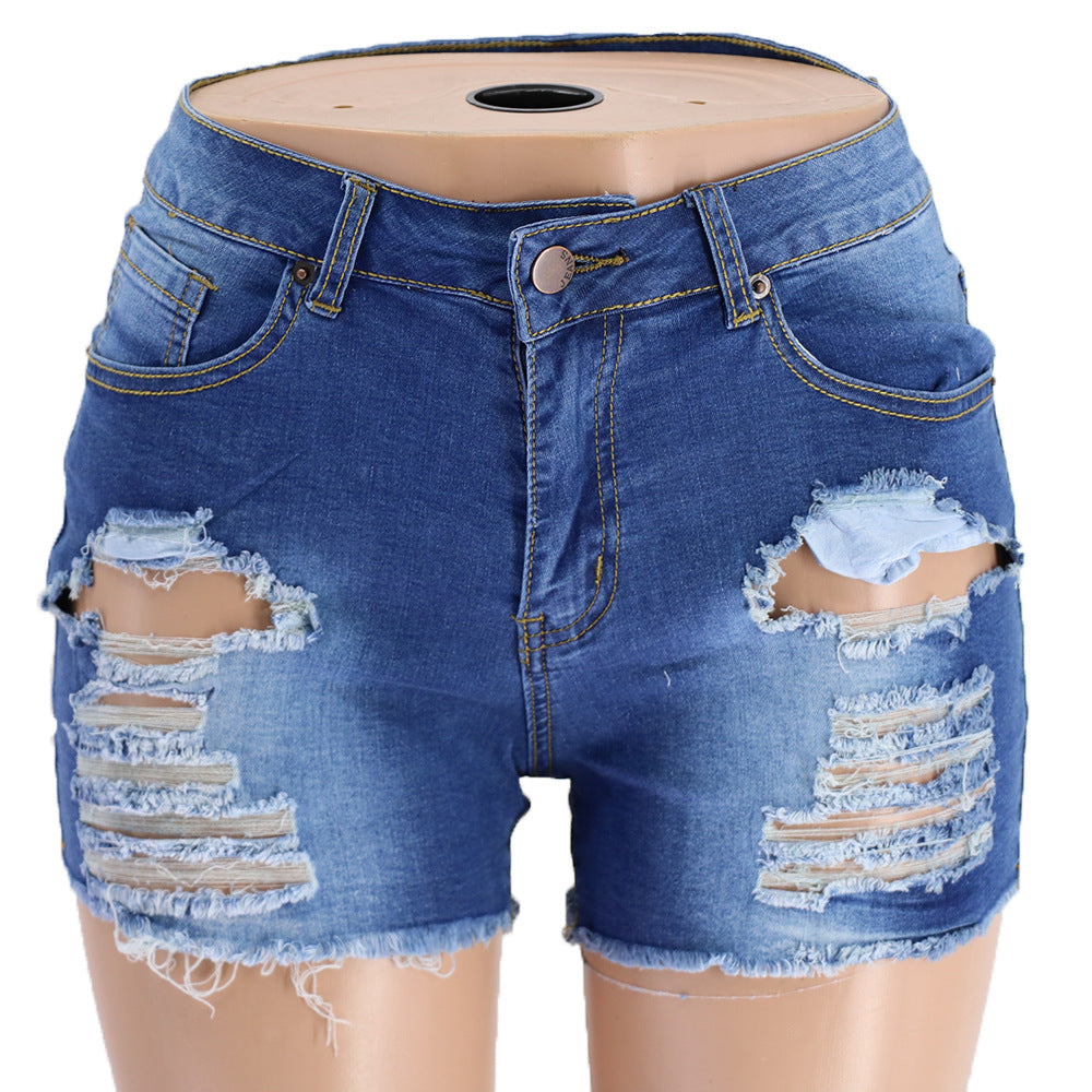 Short en jean déchiré Spring Mark pour femme