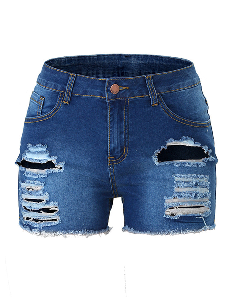 Short en jean déchiré Spring Mark pour femme