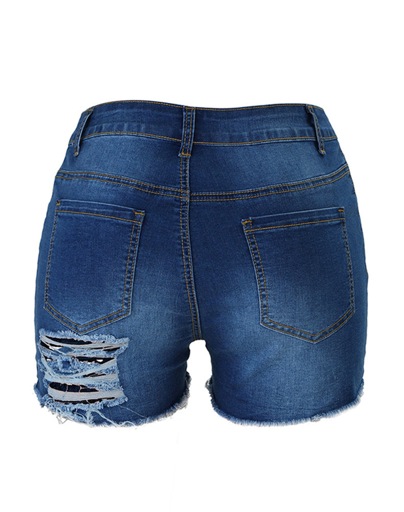 Short en jean déchiré Spring Mark pour femme