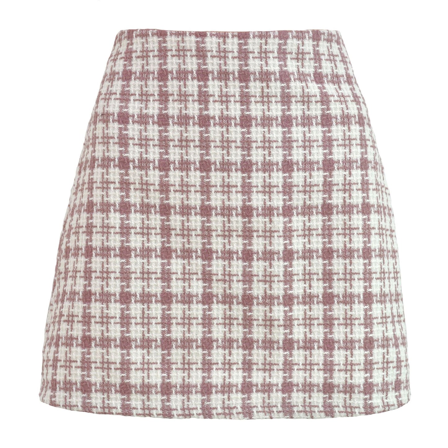 Classic Woolen High Waist Skirt Retro Well Plaid A- Line Skirt