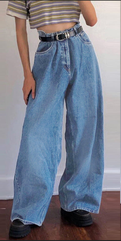 Pantalon large tendance exclusif pour pantalon évasé en denim taille haute classique