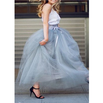 7 Lagen 100cm Tutu Rock Ballkleid Netzrock Mop Kleid