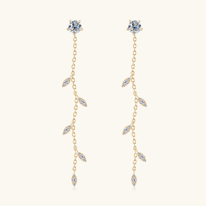 Boucles d'oreilles en argent sterling 925 avec moissanite de 1,38 carat