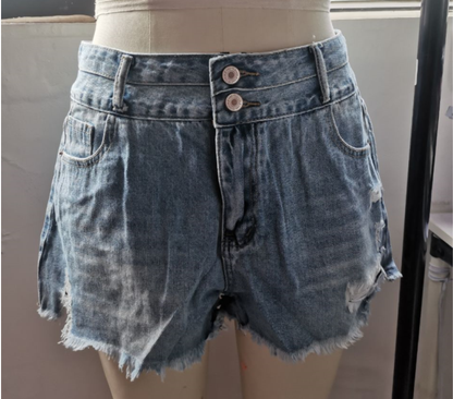 Sommer Frauen Kleidung Löcher Hohe Taille Hosen Denim Shorts Frauen