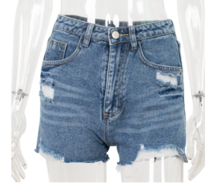 Sommer Lose Knopf Zerrissene Jeans Shorts Hosen Frauen Kleidung