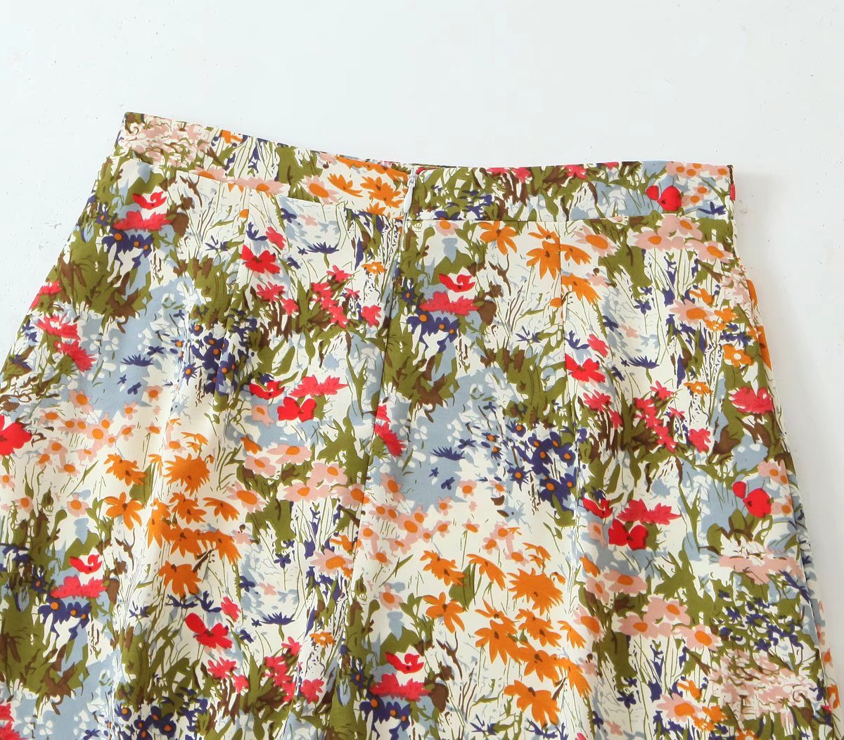 French Sweet Floral Print Summer Wear Korean Women Clothing French High Waist Slimming Skirt