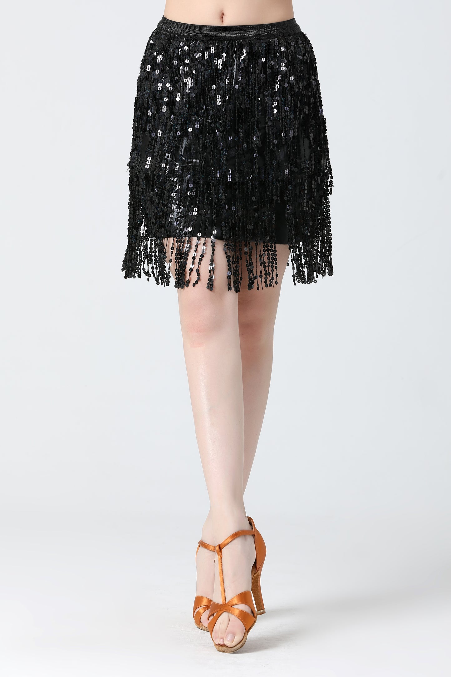 Sequined Tassel Dance Dance Performance Clothing Tassel Skirt Festival Stage Costume Latin Dance Skirt Dance Skirt