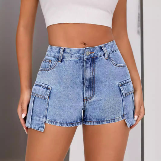 Vêtements pour femmes Short en jean confortable coupe slim