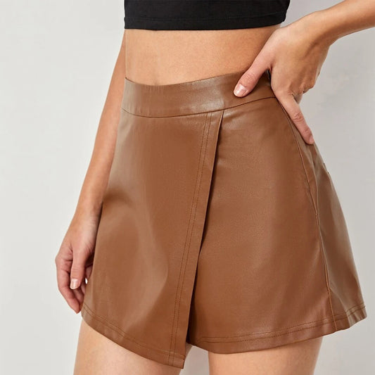 Shorts pour femmes Shorts d'été pour femmes Paquet décontracté Culottes de hanche Pantalons en cuir