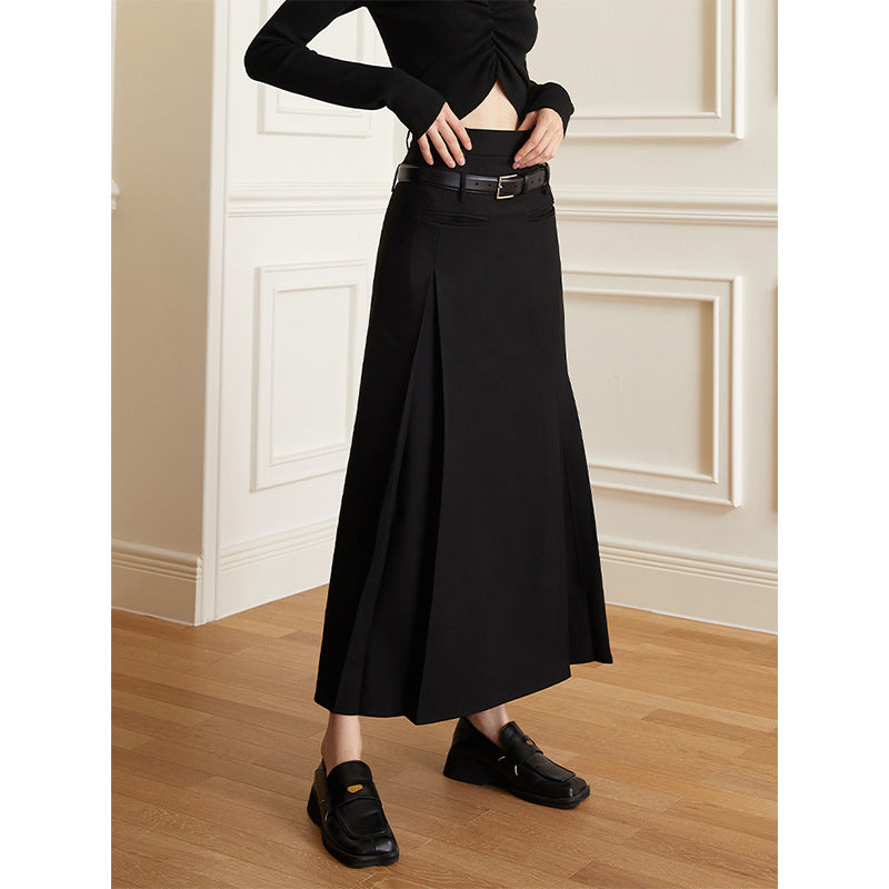 Dark High Waist Skirt Women Street Snap Office Horse Face Skirt