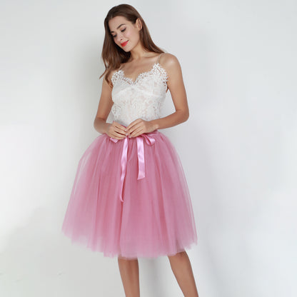 Multi Layer Tulle Skirt Gauzy Dance Dress Pettiskirt Tulle Skirt Tutu Gauze Skirt Belt