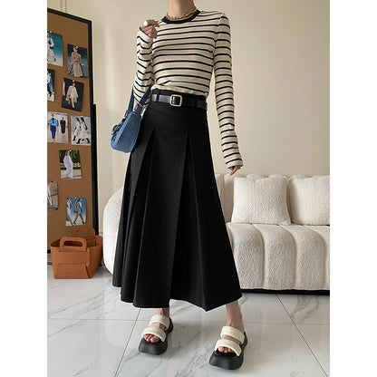 Deconstructed Design High End Cut Non Ironing High Grade Skirt A line Pleated Skirt Early Autumn