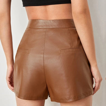 Shorts pour femmes Shorts d'été pour femmes Paquet décontracté Culottes de hanche Pantalons en cuir