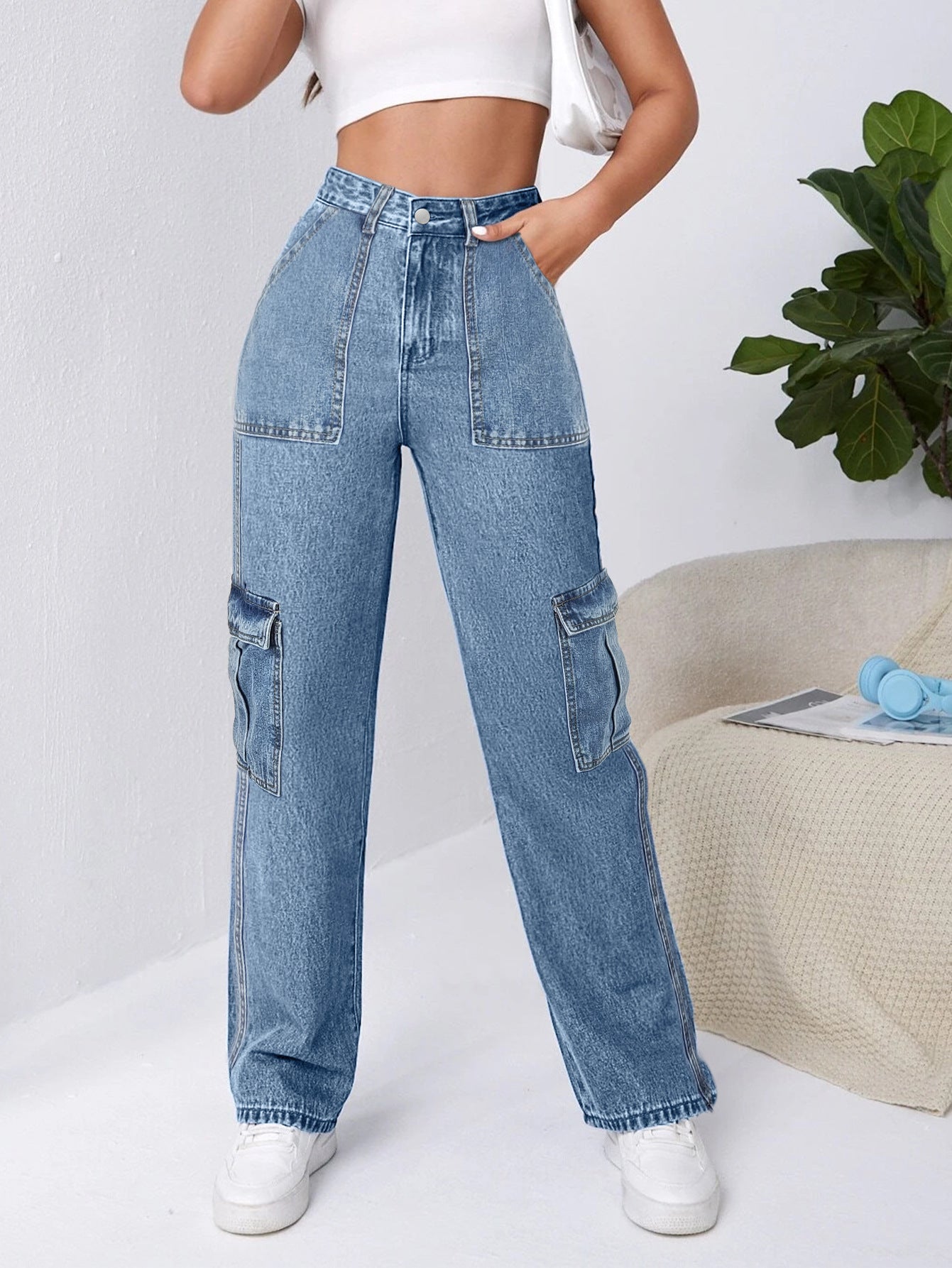 Vêtements pour femmes Salopette personnalisée en jean droit