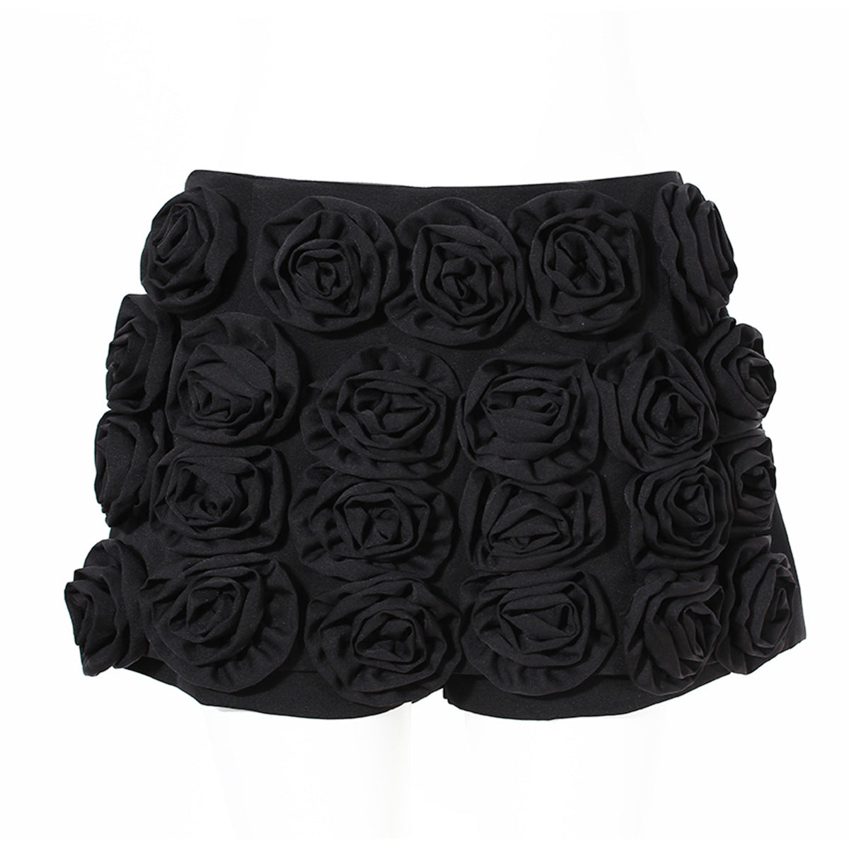 High End Sense Small High Luxury Heavy Industry Three Dimensional Rose Floral Decoration Mini Shorts Fashionable Elegant French Culottes