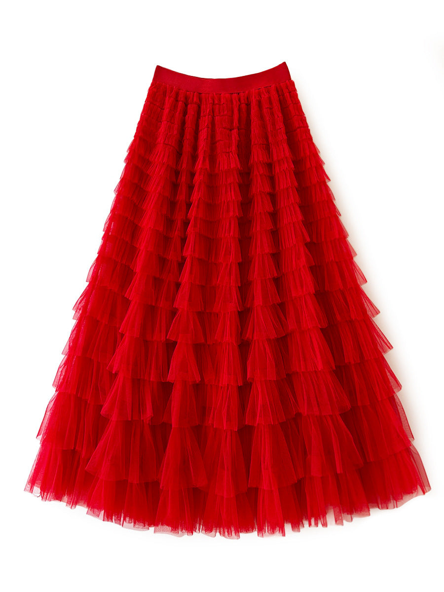 Robe longue en tulle pour anniversaire, cocktail, fête, danse, grande taille, robe à volants, coupe ajustée, longue, pour femme