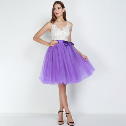 Multi Layer Tulle Skirt Gauzy Dance Dress Pettiskirt Tulle Skirt Tutu Gauze Skirt Belt