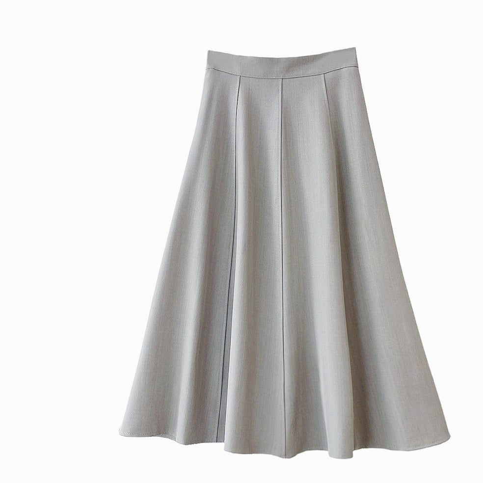 Professional Simple Skirt Women High Waist Fall A Line Skirt Umbrella Skirt Skirt Mid Length Expansion Skirt