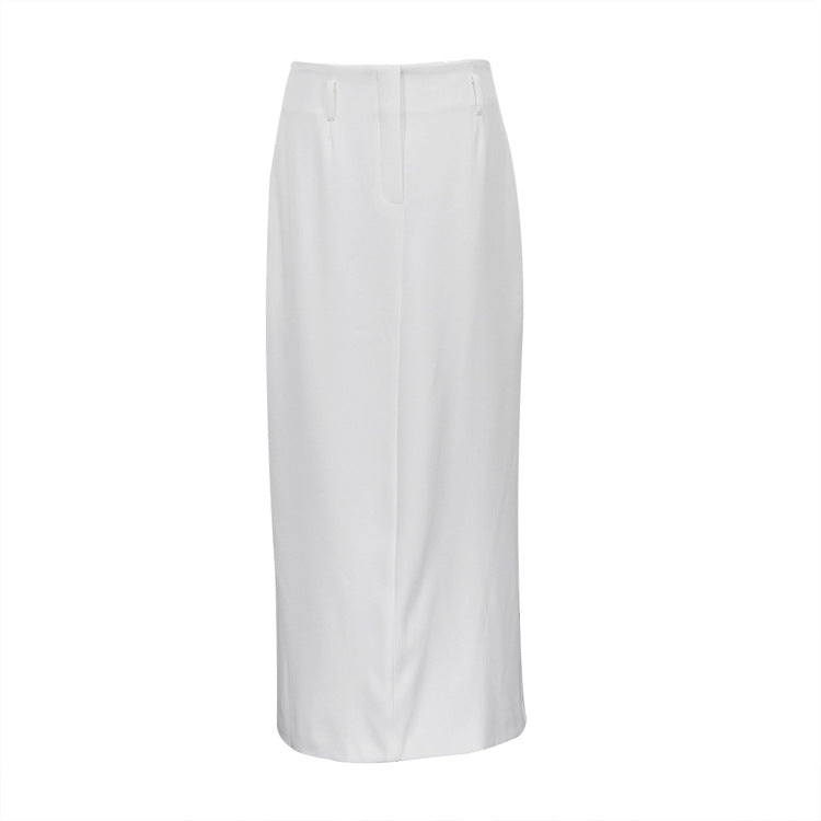 Jupe taille basse blanche de niche pour vêtements pour femmes Jupe trapèze ample pour le bureau