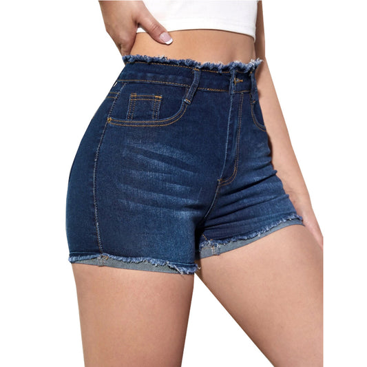 Short en denim stretch délavé coupe slim