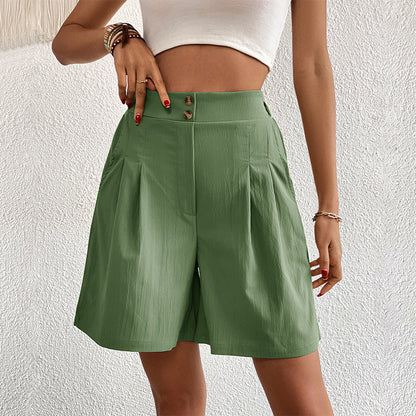 Sommer Frauen Kleidung Einfarbig Hohe Taille Shorts Frauen Sommer