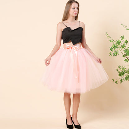 Multi Layer Tulle Skirt Gauzy Dance Dress Pettiskirt Tulle Skirt Tutu Gauze Skirt Belt