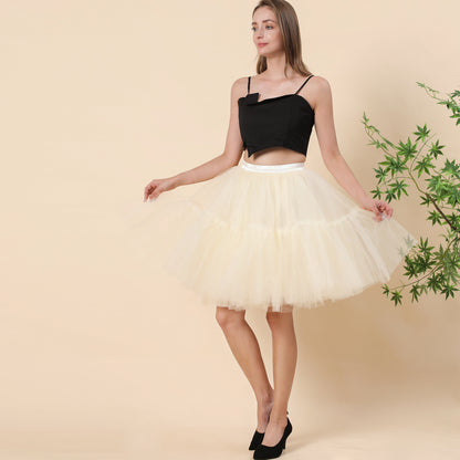 Jupe en tulle super moelleuse à plusieurs couches avec gros ourlet pour femme, jupe tutu en nylon pour demoiselle d'honneur