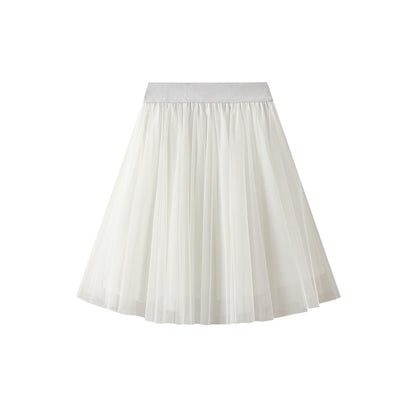 Skirt Spring Summer Women Korean High Waist Bubble Skirt Slimming Short A line Tulle Skirt Short Skirt